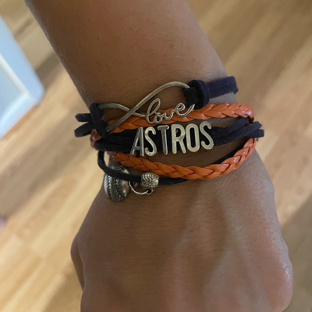 Houston Astros braided baseball bracelet